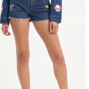 Levi's Woman’s Shorts Levi’s X Super Mario 501 Denim High Rise Shorts Size 25